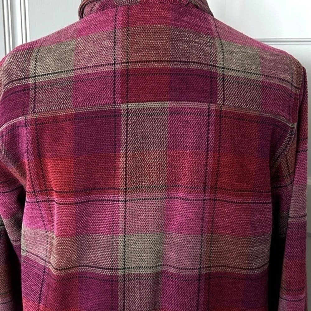 Allison Daley Red & Pink Plaid Zip Up Jacket Long Sleeve Jacket Coat Size 16W - Picture 11 of 11